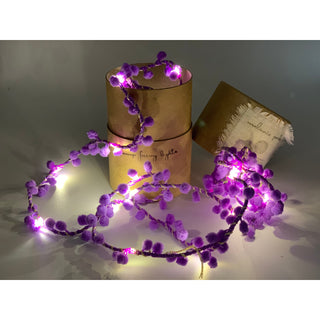 Lilac Pom Pom Fairy Lights Garland