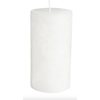 White Rustic Pillar Candle Large