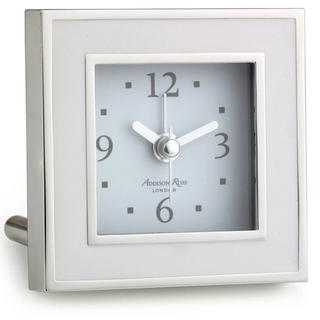 White and Silver Alarm Clock