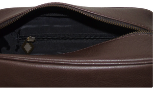 Brown Leather Hombre Wash bag