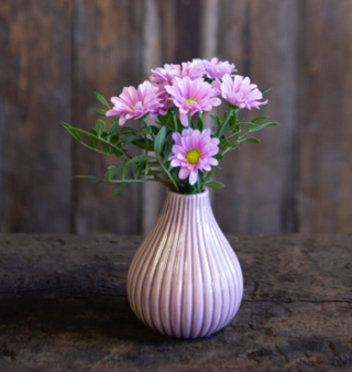 Lilac Ribbed Bud Vase