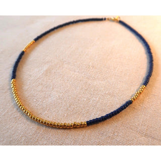Navy & Gold beaded Necklace