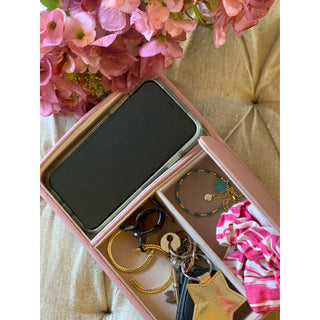 Blush Leather Accessories Tray