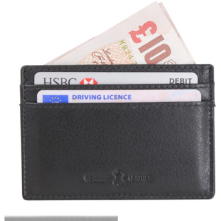 Black Leather RFID Slim Card Holder