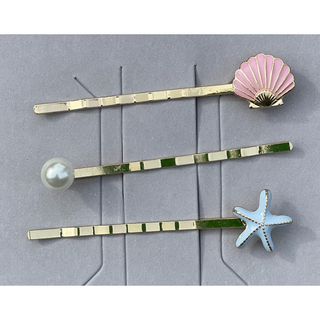 Starfish, shell & pearl hair clip