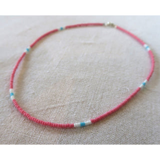 Pink and Blue beaded Necklace