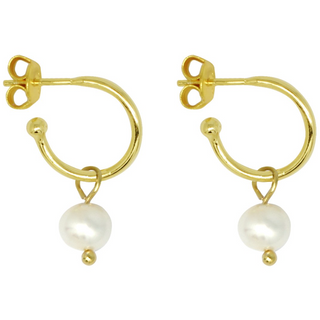 Sanchez Gold & Pearl Hoop Earrings