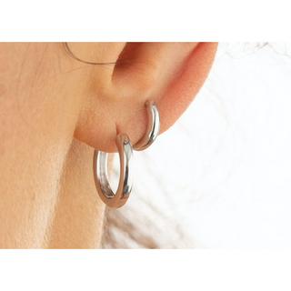 Huggie Hoop Earrings - Silver