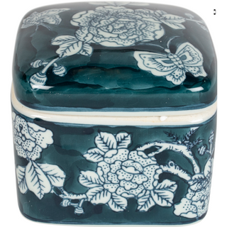 Indigo Square Lidded Pot