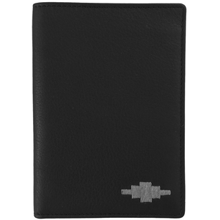 Passport cover Black Leather with Grey stitching