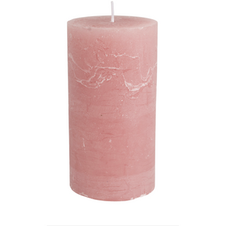 Pink Rustic Pillar Candle Dusky Large