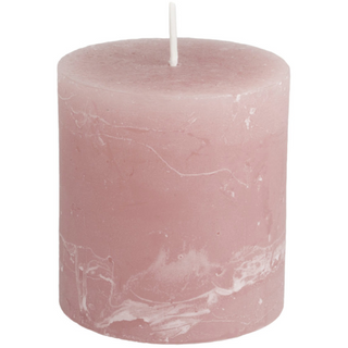 Dusty Pink Rustic Pillar Candle