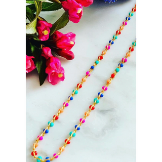 Rainbow Dot Necklace on Gold