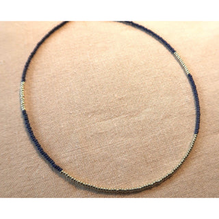 Navy & Silver beaded Necklace
