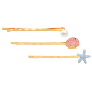 Starfish, shell & pearl hair clip