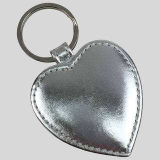 Heart Metallic Silver Key Ring - Moola London 