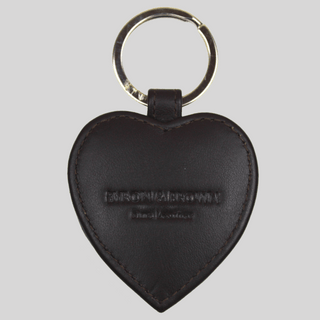 Brown Leather Heart Key Ring - Moola London 
